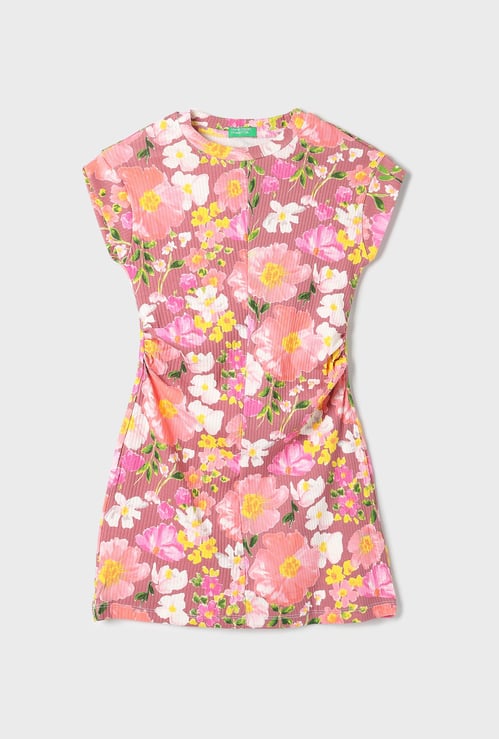 UNITED COLORS OF BENETTON Girls Floral Print A-Line Dress
