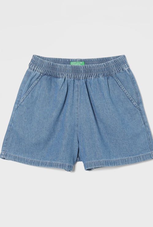 UNITED COLORS OF BENETTON Girls Washed Denim Shorts