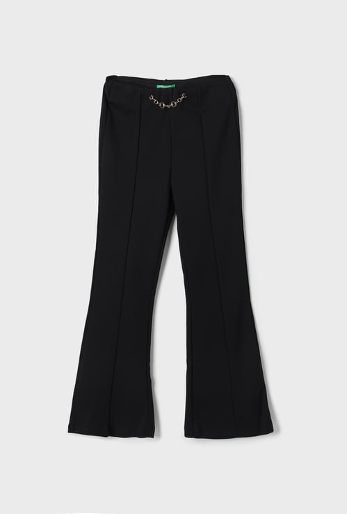 UNITED COLORS OF BENETTON Girls Chain-Detailed Flared Trousers