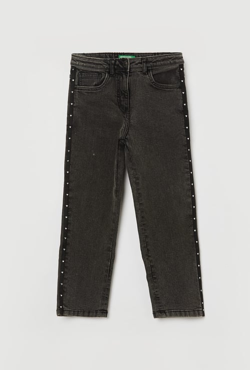 UNITED COLORS OF BENETTON Girls Washed Straight Fit Jeans