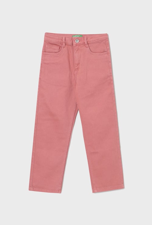 UNITED COLORS OF BENETTON Girls Solid Straight Fit Jeans