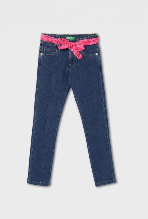 UNITED COLORS OF BENETTON Girls Washed Slim Fit Jeans