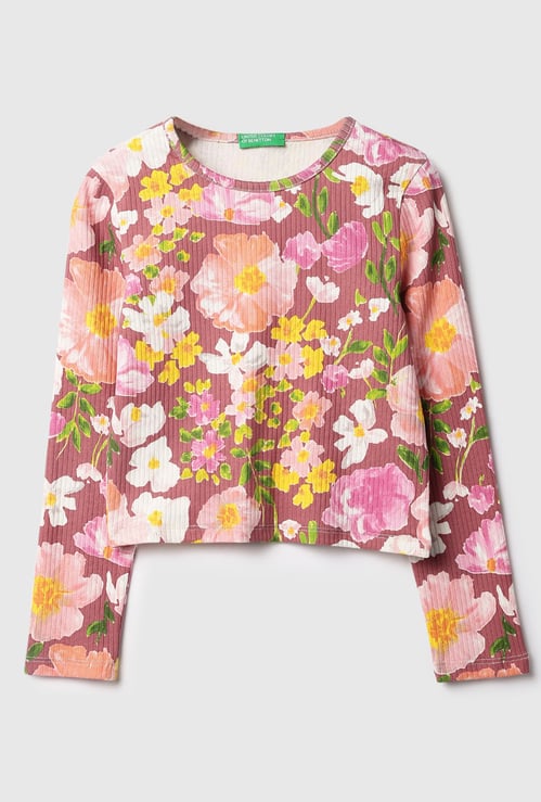 UNITED COLORS OF BENETTON Girls Floral Print Top