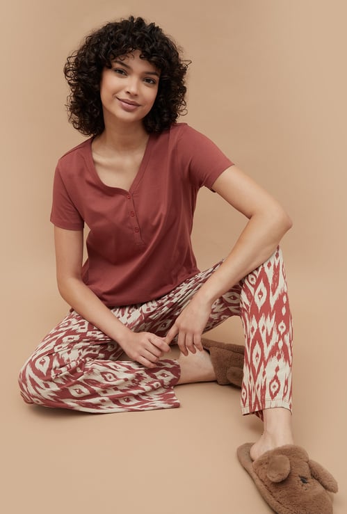 GINGER Ikat Print Night Suit