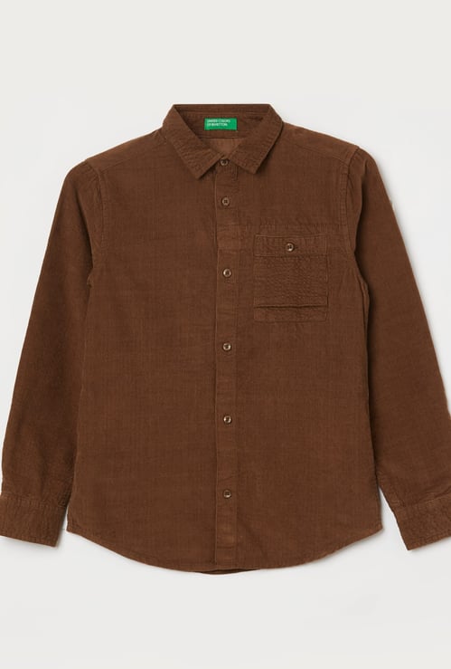UNITED COLORS OF BENETTON Boys Textured Regular Fit Shirt