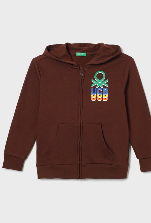 UNITED COLORS OF BENETTON Boys Printed Hooded Sweatshirt