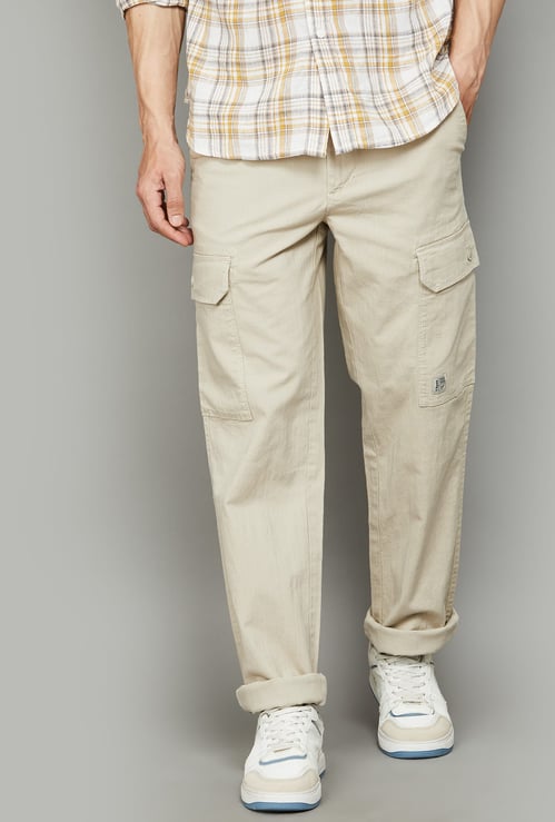 T-BASE Solid Regular Fit Cargos