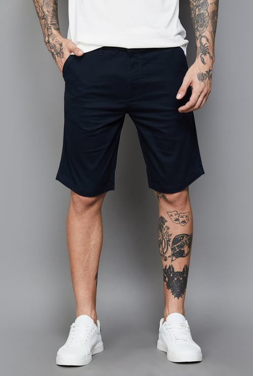 T-BASE Solid Regular Fit Shorts
