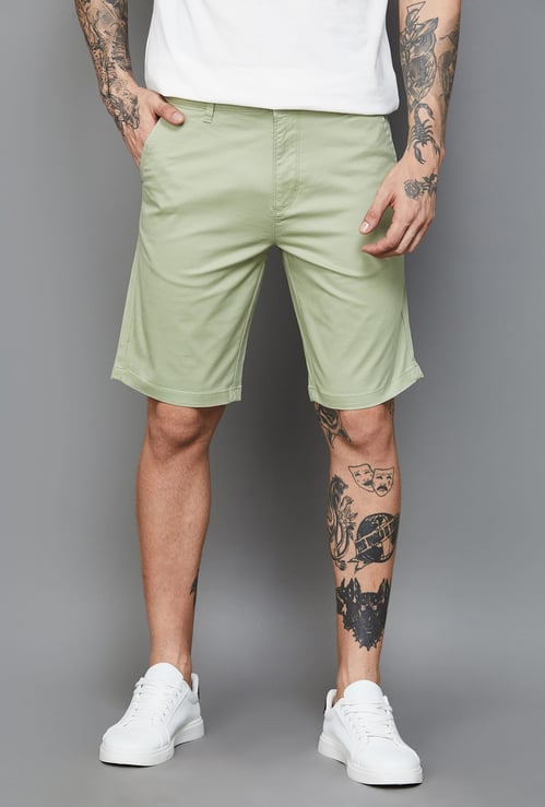T-BASE Solid Regular Fit Shorts