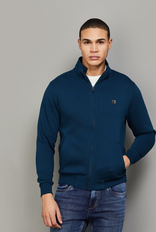 T-BASE Solid High Neck Sweatshirt