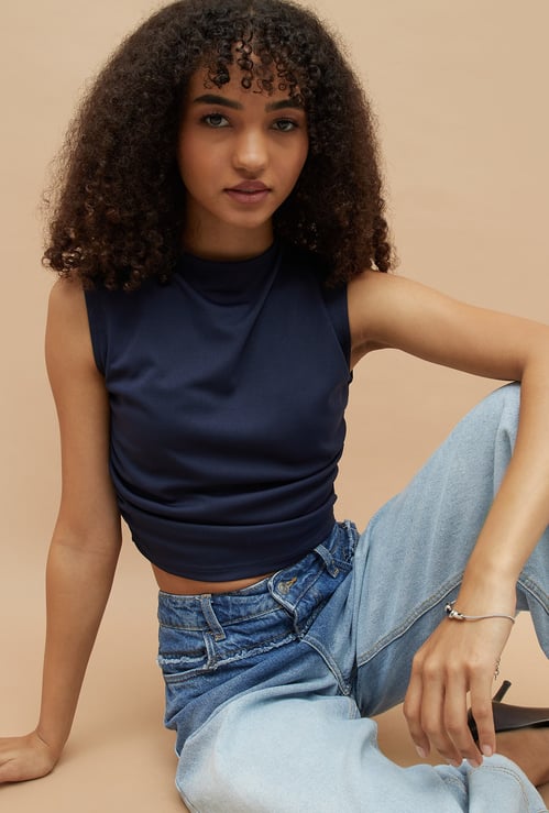 GINGER Ruched Crop Top