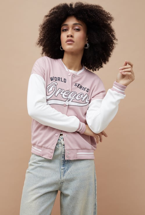 GINGER Colourblocked Varsity Jacket