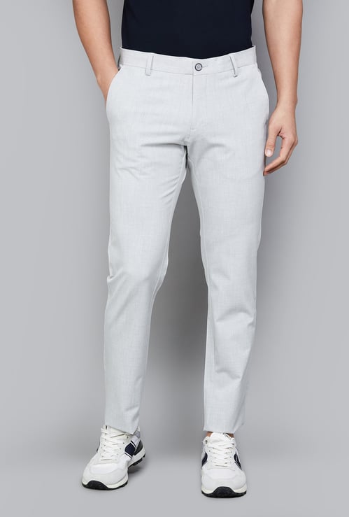US POLO ASSN Solid Slim Tapered Trousers