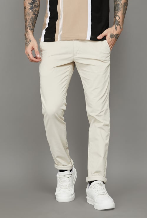 US POLO ASSN Solid Slim Tapered Trousers