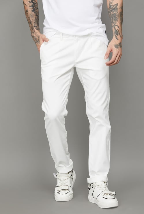 US POLO ASSN Solid Slim Tapered Trousers