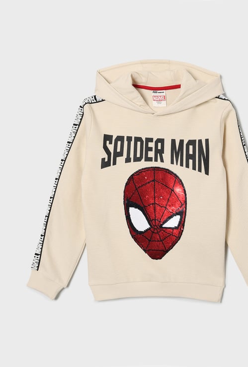 FAME FOREVER Boys Spider-Man Sequin Embellished Sweatshirt
