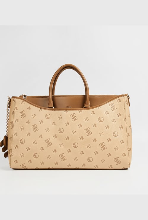 ELLE Debossed Laptop Bag with Charm