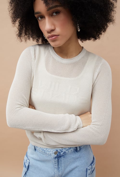 GINGER Mesh-Knitted Top