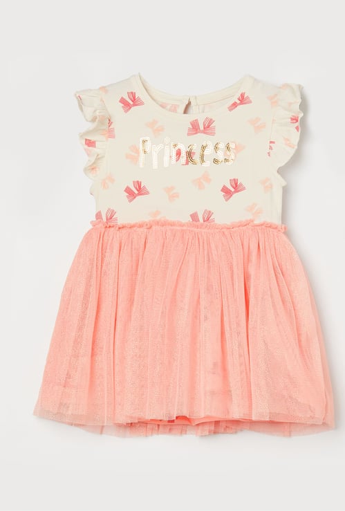 JUNIORS Girls Sequined Fit & Flare Dress