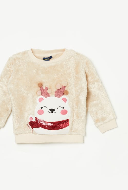 JUNIORS Girls Sequinned Applique Sweatshirt