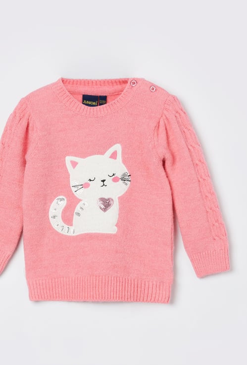 JUNIORS Girls Knit Sequins Sweater