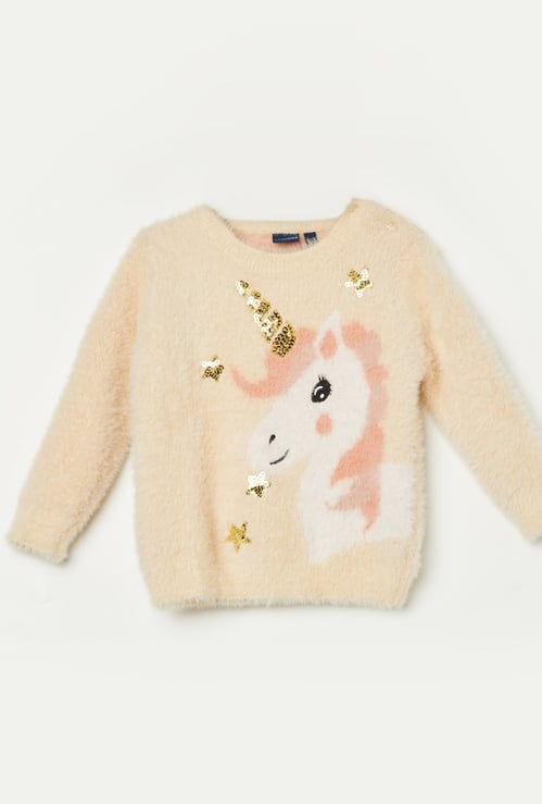 JUNIORS Sequin Embellished Sweater