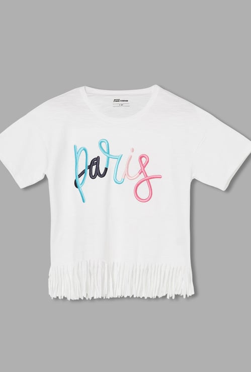 FAME FOREVER Girls Embroidery T-shirt