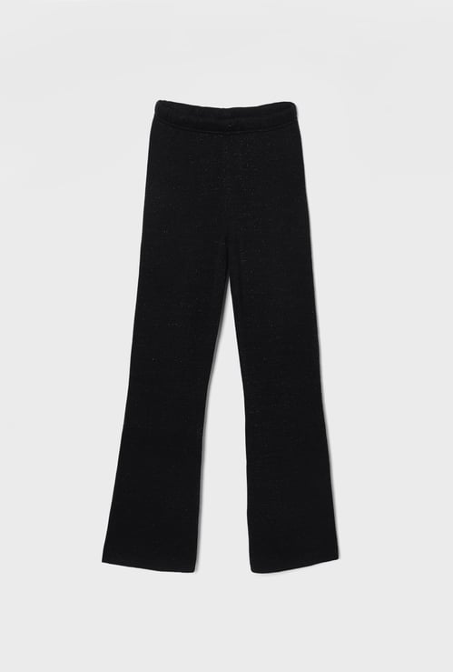 FAME FOREVER Girls Shimmer Textured Bootcut Treggings