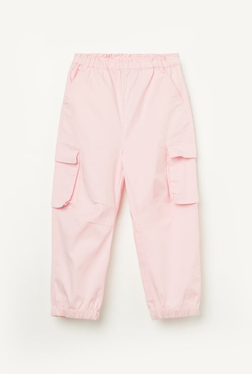 FAME FOREVER Girls Solid Cargo Joggers