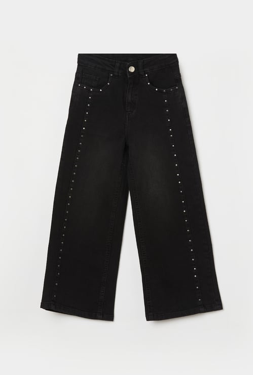 FAME FOREVER Girls Studded Regular Fit Shirt