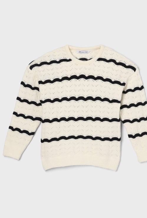 FAME FOREVER Girls Striped Sweater