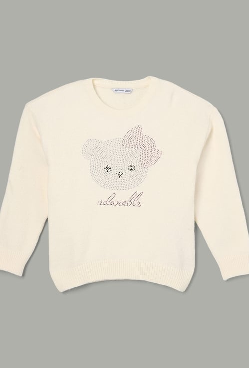 FAME FOREVER Girls Embellished Sweater