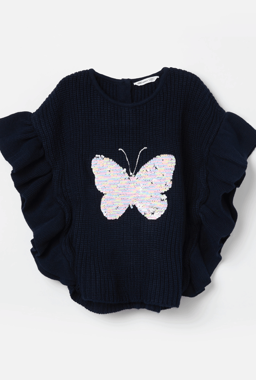 FAME FOREVER Sequin Embellished Sweater Top