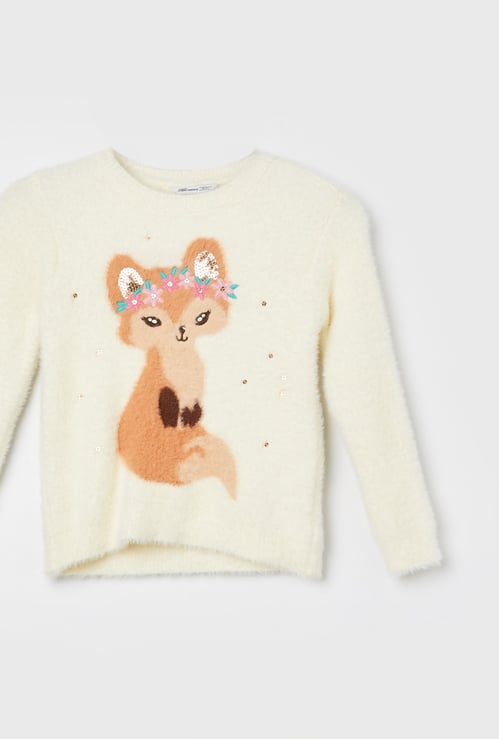 FAME FOREVER Girls Embellished Sweater