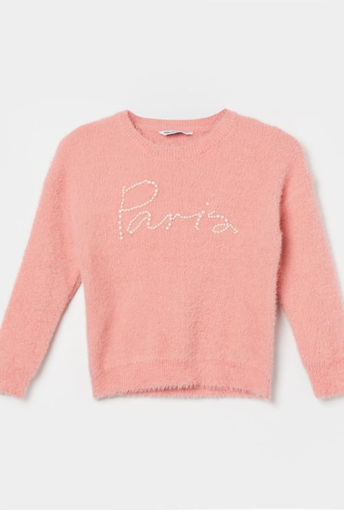 FAME FOREVER Girls Embellished Sweater