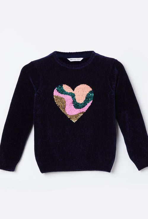 FAME FOREVER Girls Sequinned Sweater