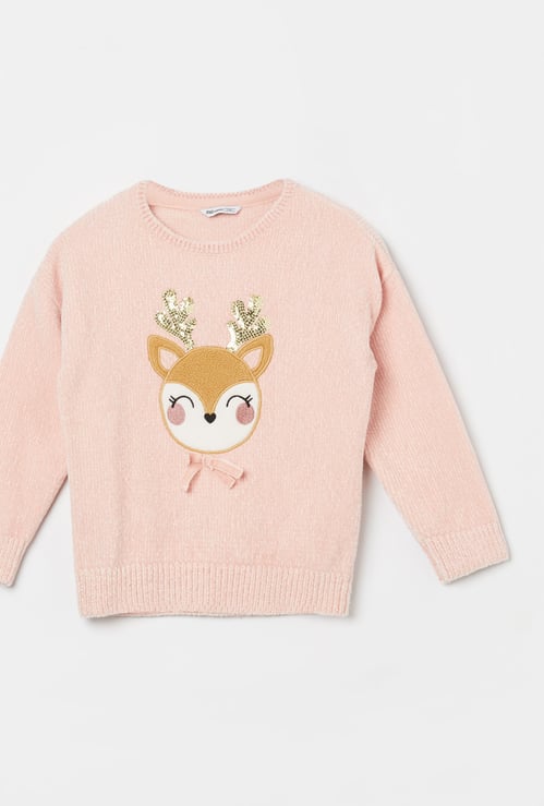 FAME FOREVER Girls Embellished Sweater