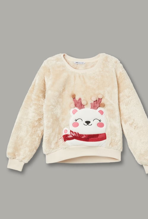 FAME FOREVER Appliqued Sweatshirt