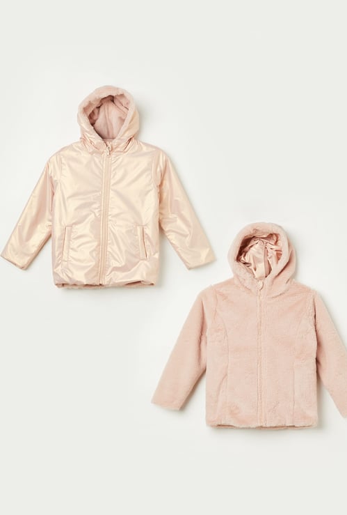 FAME FOREVER Girls Reversible Hooded Jacket
