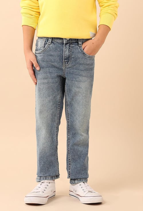 US POLO ASSN KIDS Boys Washed Relaxed Fit Jeans