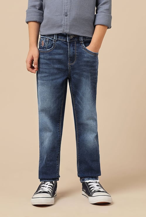 US POLO ASSN KIDS Boys Washed Relaxed Fit Jeans