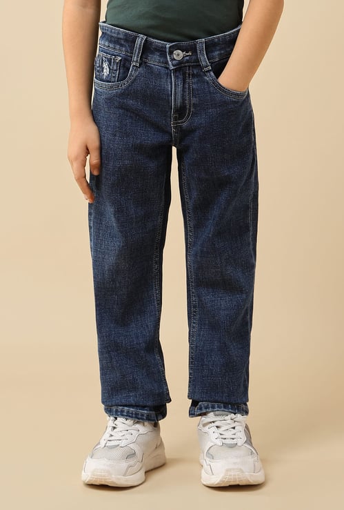 US POLO ASSN KIDS Boys Washed Comfort Fit Jeans