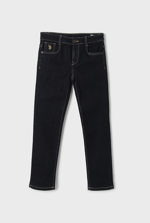 US POLO ASSN KIDS Boys Darkwashed Slim Fit Jeans