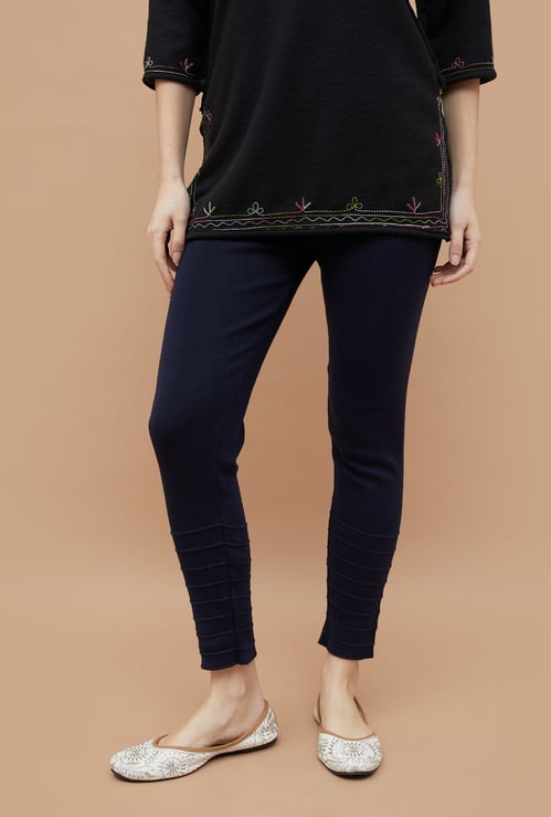 MELANGE Knitted Straight Pants