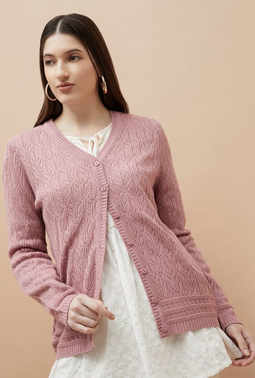 MELANGE Knitted V-Neck Cardigan