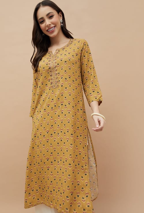 MELANGE Embroidered Straight Kurta