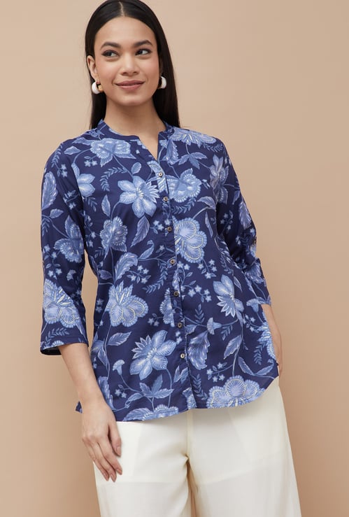 MELANGE Floral Print Straight Kurti