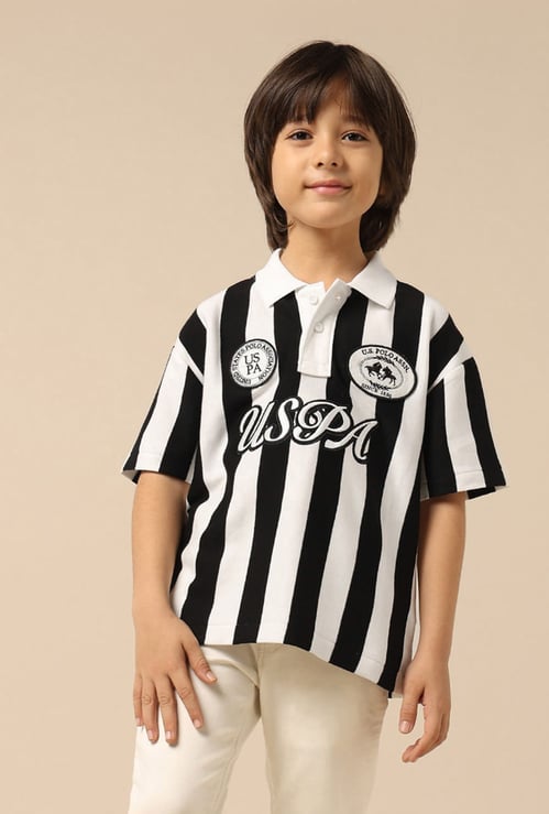 US POLO ASSN KIDS Boys Striped Polo T-shirt