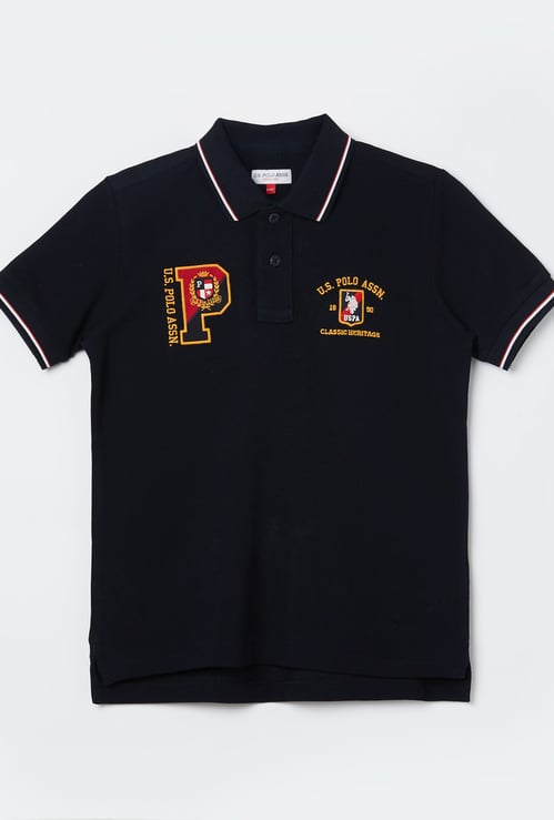 US POLO ASSN KIDS Boys Embroidered Polo T-shirt