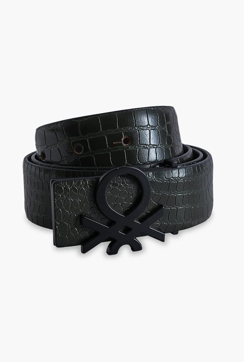 UNITED COLORS OF BENETTON Embossed Leather Belt
